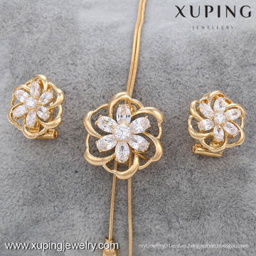 63411-Xuping nuevo diseño mujer 2 piezas conjunto de joyas para imitación al por mayor